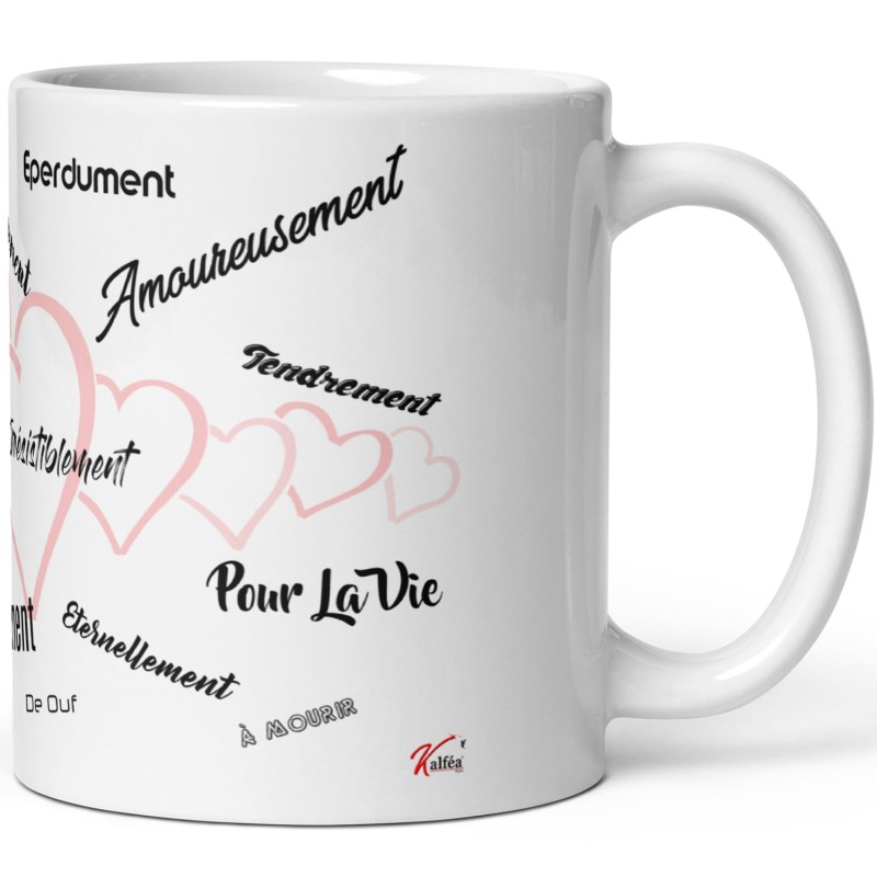 mug personnalisé je t’aime tasse romantique et poétique