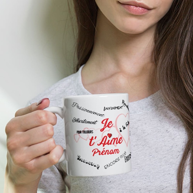 mug personnalisé je t’aime tasse romantique et poétique