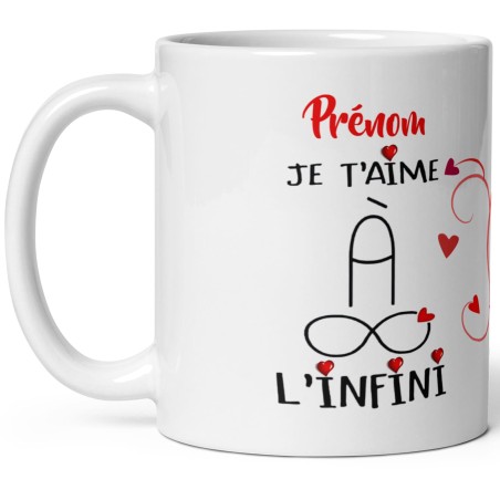 Mug personnalisable je t'aime à l'infini
