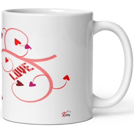 Tasse personnalisable mug je t’aime à l’infini avec cœur