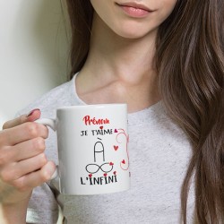 Tasse personnalisable mug je t’aime à l’infini avec cœur