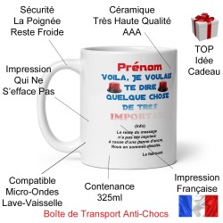 Mug personnalisable drôle message effacé et absurde