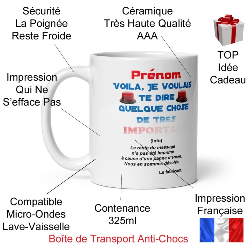 Mug personnalisable drôle message effacé et absurde