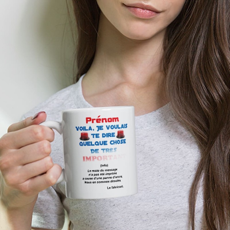 Mug personnalisable drôle message effacé et absurde