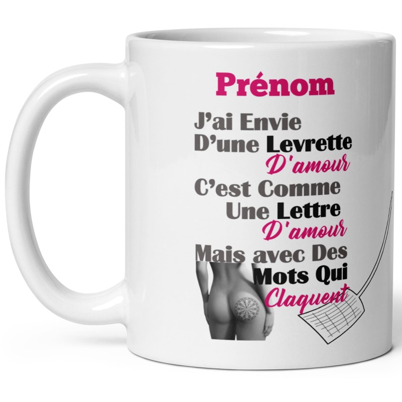 Mug personnalisable levrette d'amour
