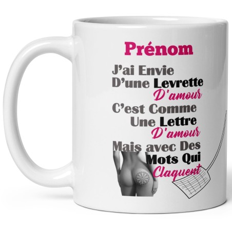 Mug personnalisable levrette d'amour