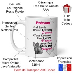 Tasse personnalisée mug coquin amoureux avec message drôle