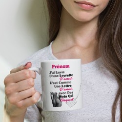 Tasse personnalisée mug coquin amoureux avec message drôle