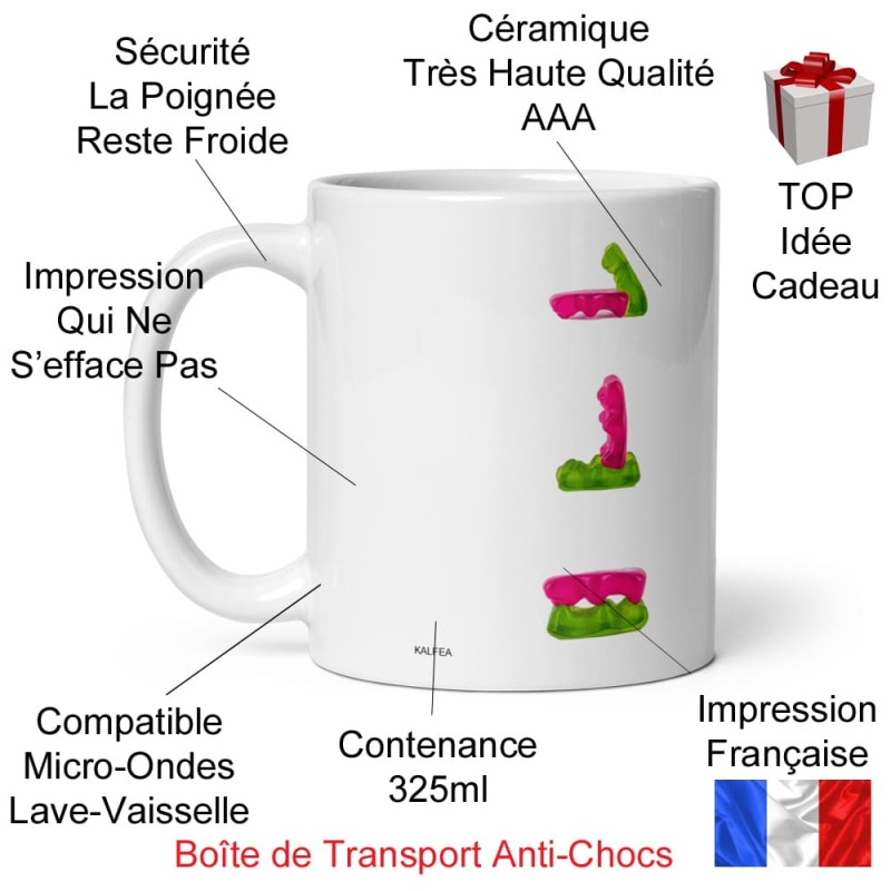 Tasse coquine personnalisée sucrerie mug drôle cadeau pas cher