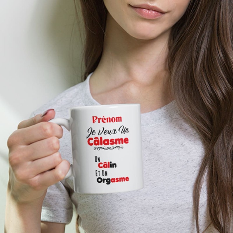 Mug drôle pour couple à personnaliser je veux un câlasme