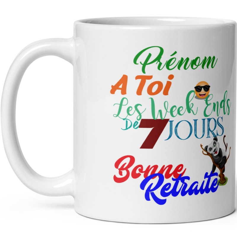 Mug personnalisable retraite 7 jours