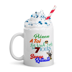 mug bonne retraite personnalisable avec prénom