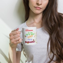 Tasse personnalisable pour retraite avec prénom