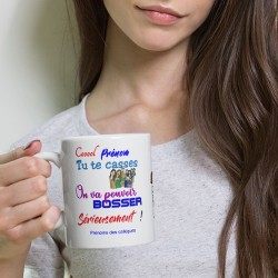 Tasse collègue qui part mug drôle personnalisable