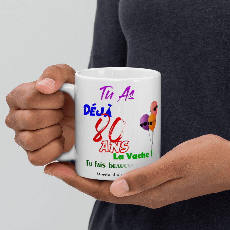 Mug 80 ans drôle personnalisé tasse anniversaire