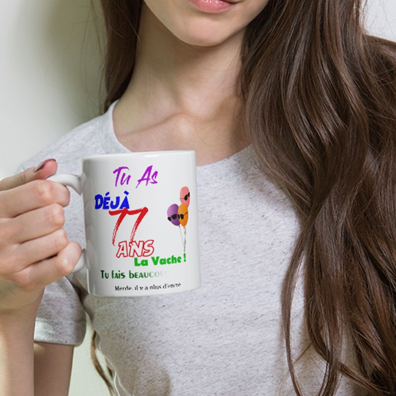Tasse 77 ans drôle anniversaire mug rigolo