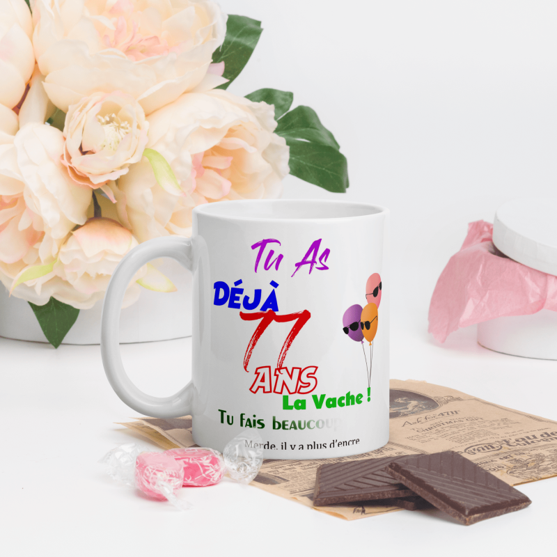 Tasse 77 ans drôle anniversaire mug rigolo