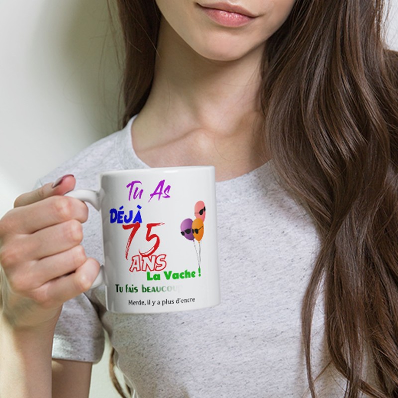 Tasse 75 ans drôle anniversaire mug marrant