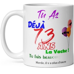 Mug anniversaire 73 ans effacé