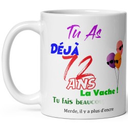 Mug anniversaire 72 ans effacé