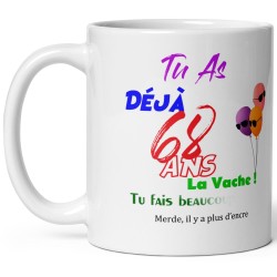 Mug anniversaire 68 ans effacé