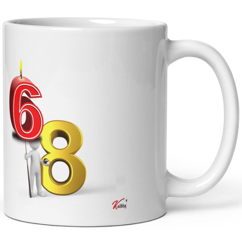 Mug anniversaire 68 ans drôle bougie
