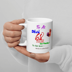 Mug anniversaire 68 ans drôle bougie