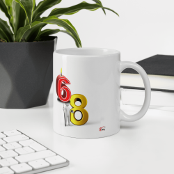 Mug anniversaire 68 ans drôle bougie