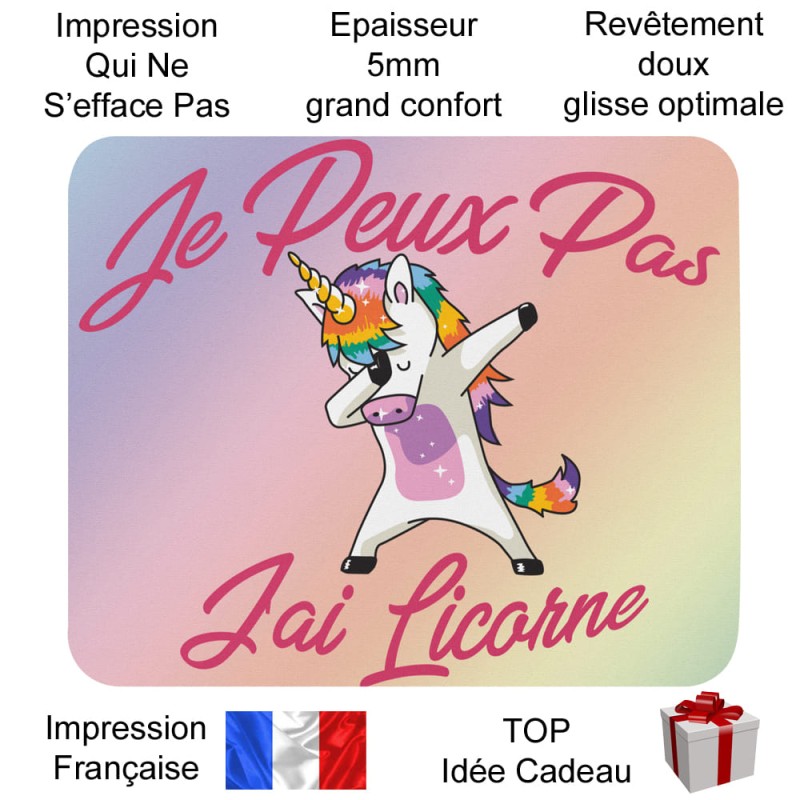 Tapis de souris licorne enfant : arc-en-ciel, cadeau pas cher