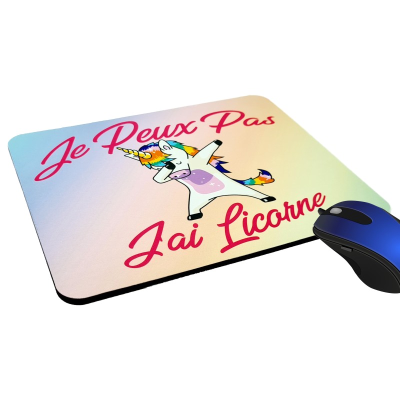 Tapis de souris licorne enfant : arc-en-ciel, cadeau pas cher