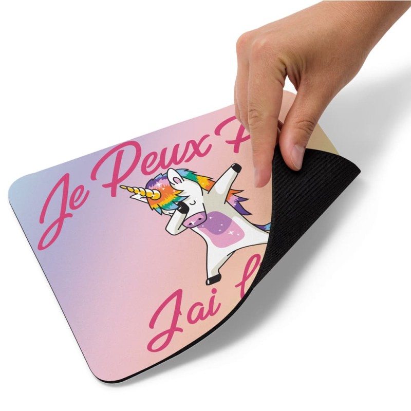 Tapis de souris licorne enfant : arc-en-ciel, cadeau pas cher