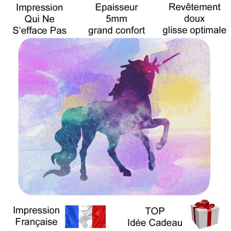 Tapis de souris licorne très coloré cadeau pas cher