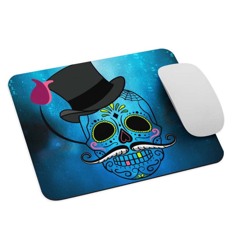 Tapis de souris tête de mort mexicaine couleurs vives