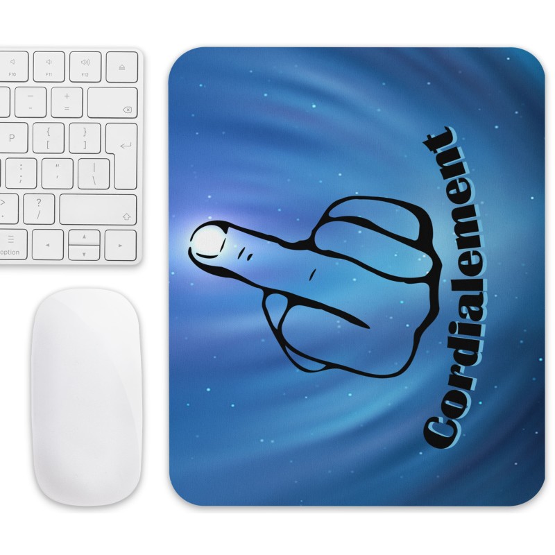 Tapis de souris Cordialement doigt d’honneur humour