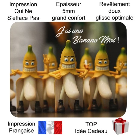 Tapis de souris bananes sourire idée cadeau pas chère