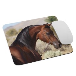 Tapis de souris cheval marron luisant crinière noire