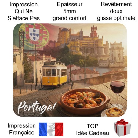 Tapis de souris souvenir du Portugal cadeau pas cher