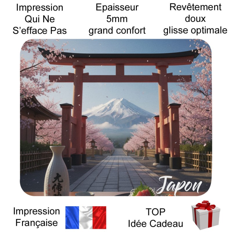 Tapis de souris souvenir du Japon Sakura Fuji Torii