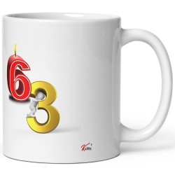 Mug anniversaire 63 ans tasse humour bougie