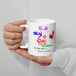 Tasse anniversaire 62 ans mug drôle bougie