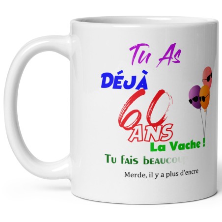 Mug anniversaire 60 ans effacé