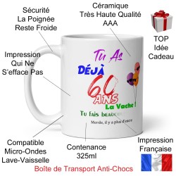 Tasse 60 ans drôle anniversaire mug bougie