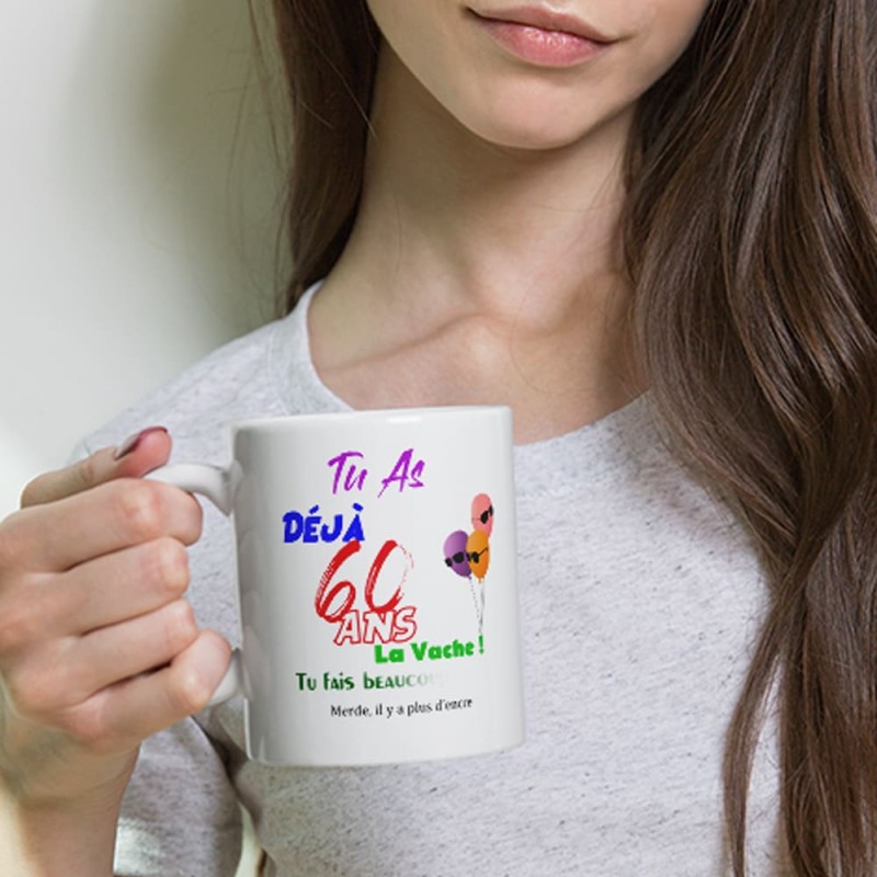 Tasse 60 ans drôle anniversaire mug bougie