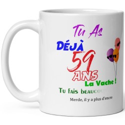 Mug anniversaire 59 ans effacé