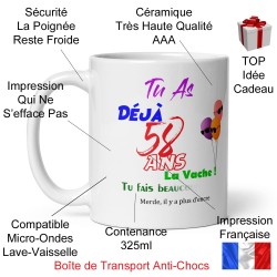 Mug anniversaire 58 ans drôle tasse bougie