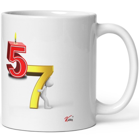 Mug anniversaire 57 ans tasse drôle visuel bougie