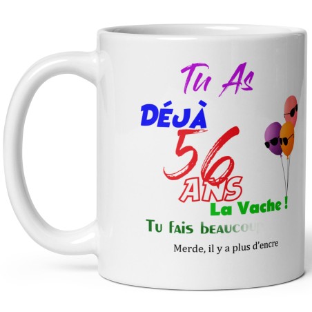 Mug anniversaire 56 ans effacé