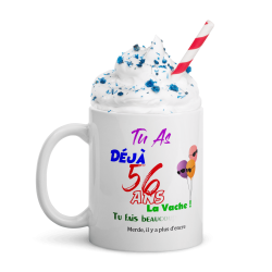 Mug 56 ans blague d’encre tasse anniversaire cadeau pas cher