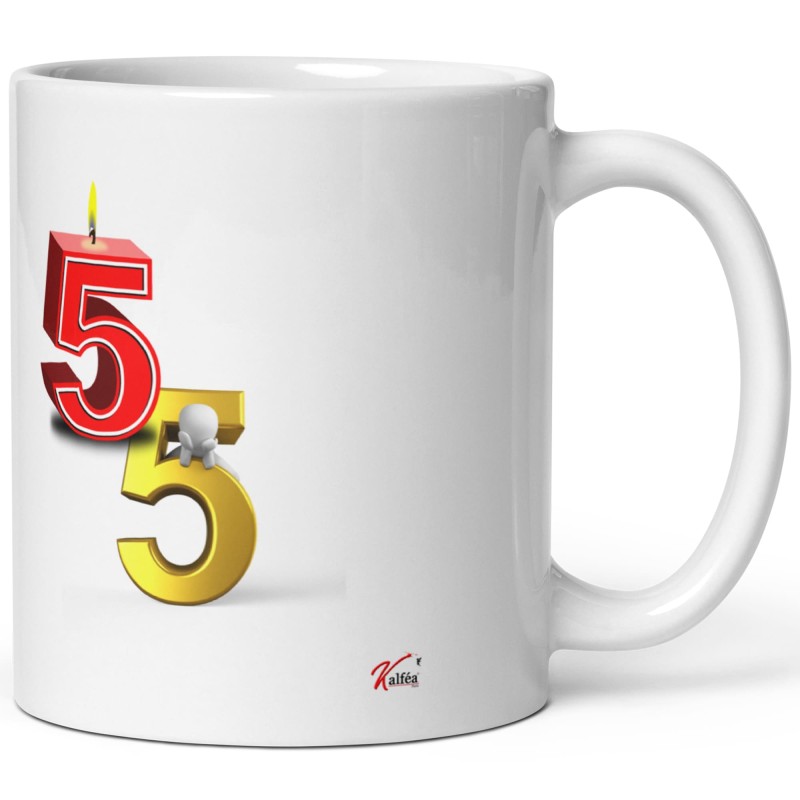 Tasse anniversaire 55 ans gag d’encre mug
