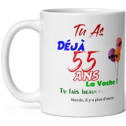 Mug anniversaire 55 ans effacé